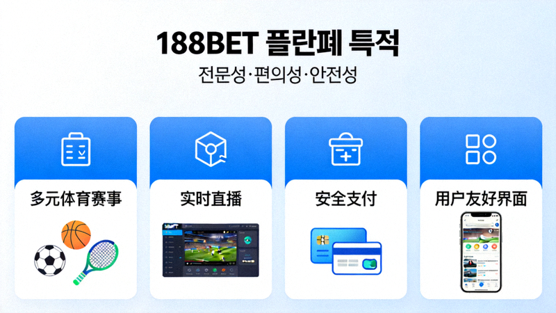 188BET 플랫폼의 다양한 특징을 설명하는 이미지
