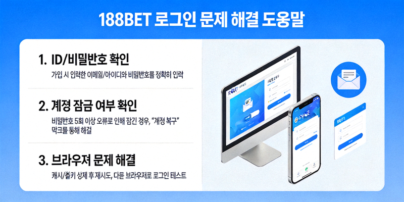 188BET 로그인 문제 해결을 위한 도움말 이미지