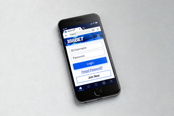스마트폰 브라우저에서 188BET 로그인 화면을 보여주는 스크린샷