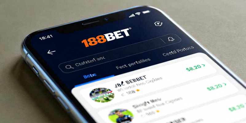 스마트폰 화면에서 188BET 앱을 실행하고 있는 모습 이미지